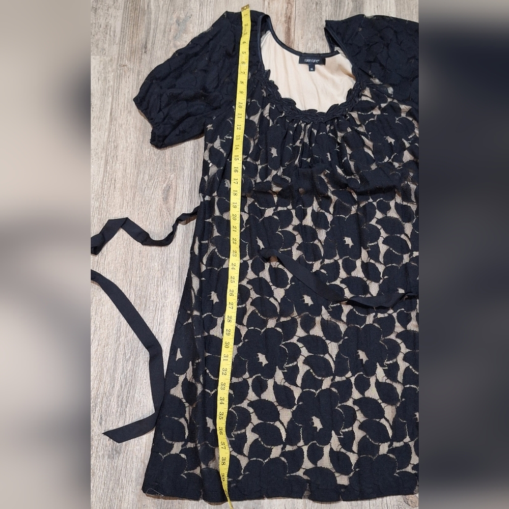 #1011 Karen kane black lace swing dress with ribbon belt sz.XL - Picture 11 of 11